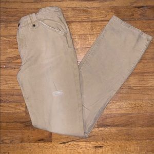 D&G dolce and gabbana tan distressed pants